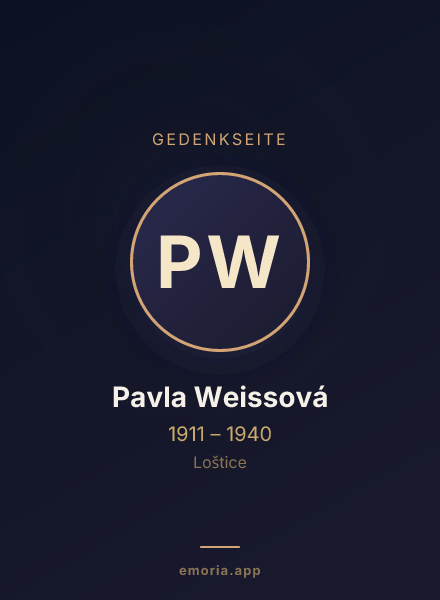 Gedenkportrait von Pavla Weissová