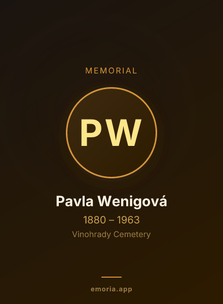 Memorial portrait of Pavla Wenigová