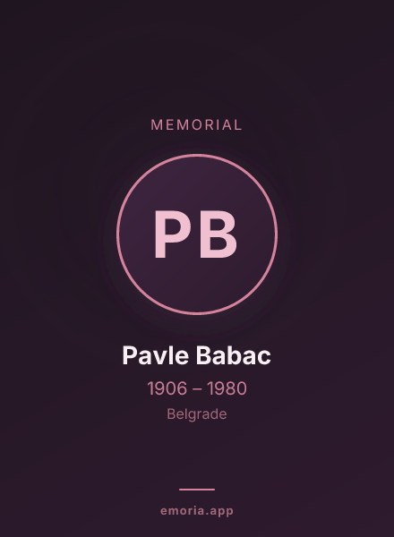 Memorial portrait of Pavle Babac