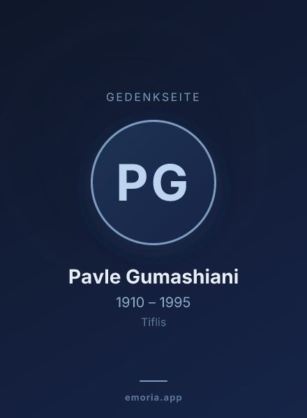 Gedenkportrait von Pavle Gumashiani