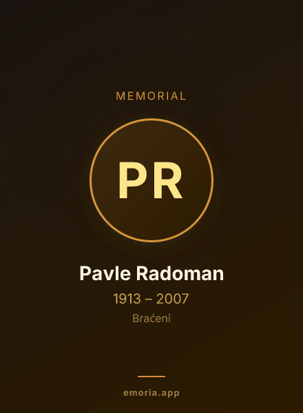 Memorial portrait of Pavle Radoman