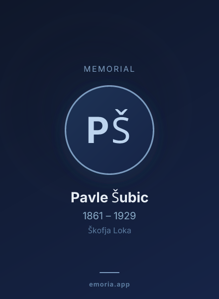 Memorial portrait of Pavle Šubic