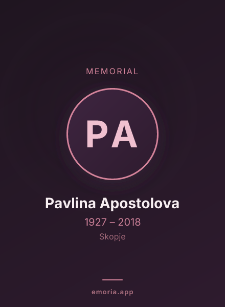 Memorial portrait of Pavlina Apostolova