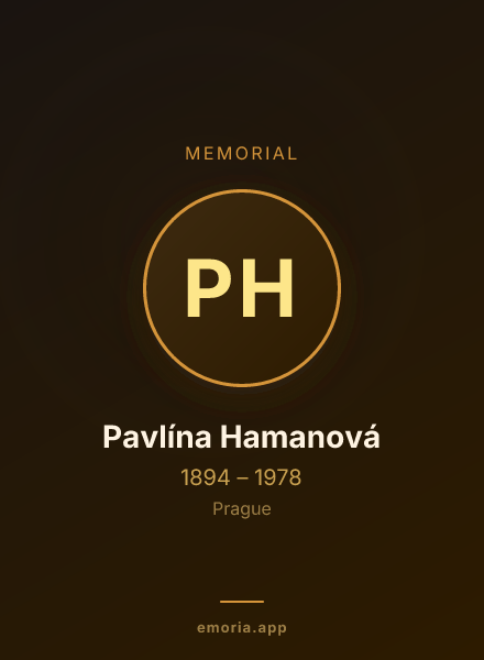 Memorial portrait of Pavlína Hamanová