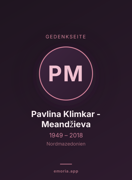 Gedenkportrait von Pavlina Klimkar - Meandžieva