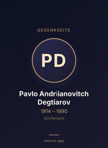 Gedenkportrait von Pavlo Andrіianovitch Degtiarov