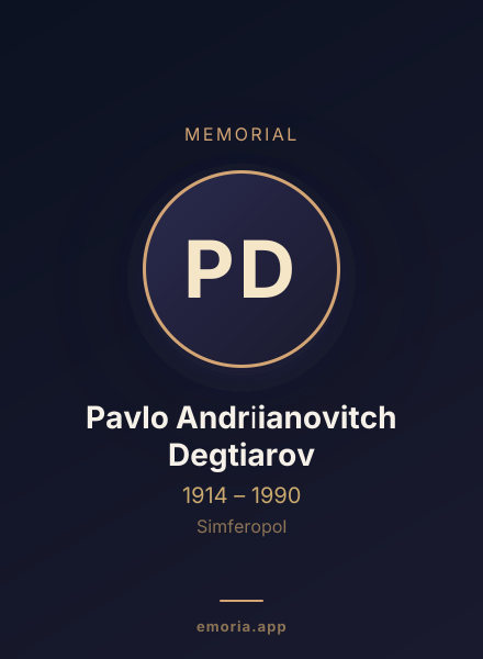 Memorial portrait of Pavlo Andrіianovitch Degtiarov
