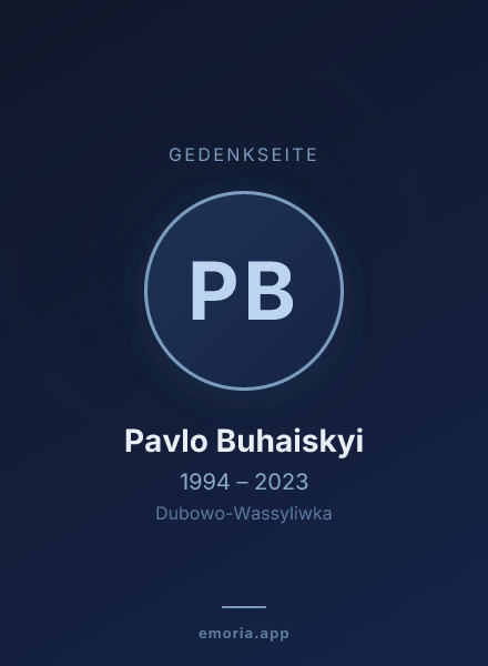Gedenkportrait von Pavlo Buhaiskyi