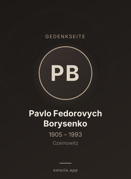 Gedenkportrait von Pavlo Fedorovych Borysenko