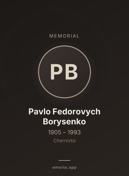 Memorial portrait of Pavlo Fedorovych Borysenko