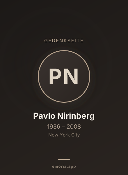Gedenkportrait von Pavlo Nirinberg