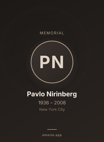 Memorial portrait of Pavlo Nirinberg
