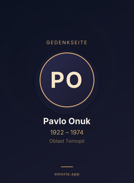 Gedenkportrait von Pavlo Onuk