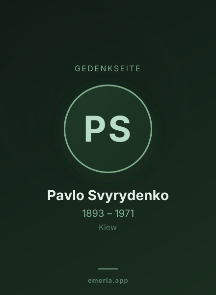 Gedenkportrait von Pavlo Svyrydenko
