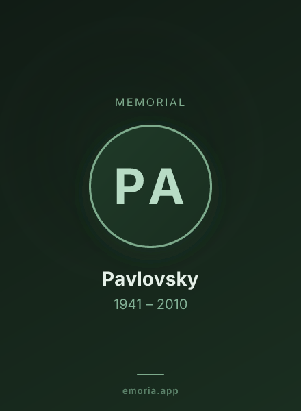 Memorial portrait of Pavlovsky