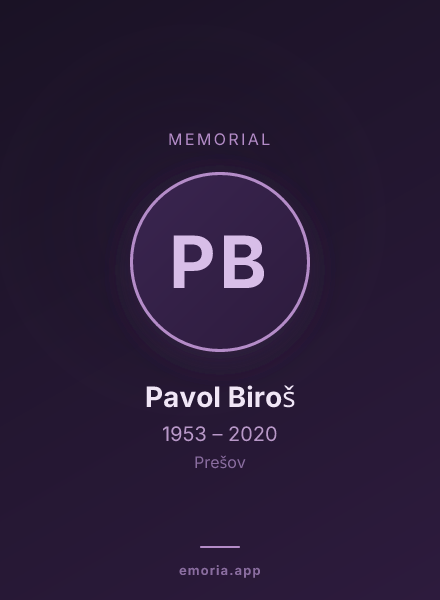Memorial portrait of Pavol Biroš