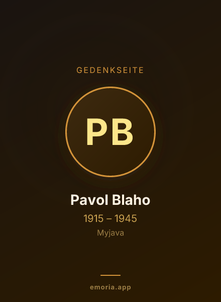 Gedenkportrait von Pavol Blaho