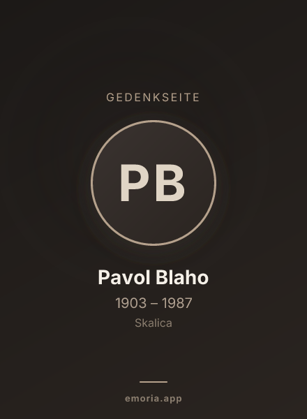 Gedenkportrait von Pavol Blaho