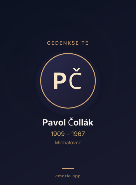 Gedenkportrait von Pavol Čollák