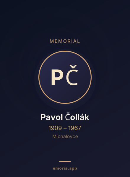 Memorial portrait of Pavol Čollák