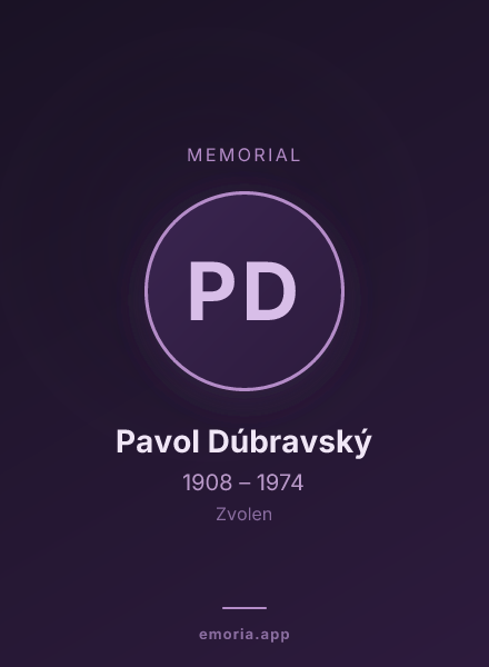 Memorial portrait of Pavol Dúbravský