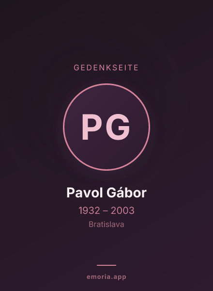Gedenkportrait von Pavol Gábor