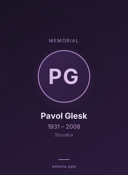 Memorial portrait of Pavol Glesk