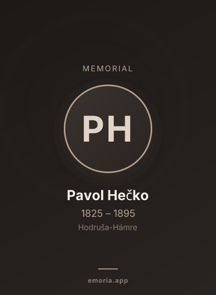 Memorial portrait of Pavol Hečko
