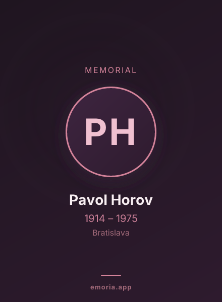 Memorial portrait of Pavol Horov