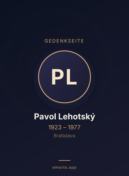 Gedenkportrait von Pavol Lehotský