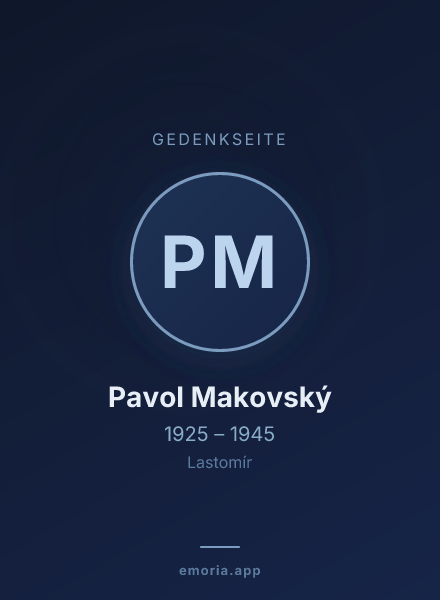 Gedenkportrait von Pavol Makovský