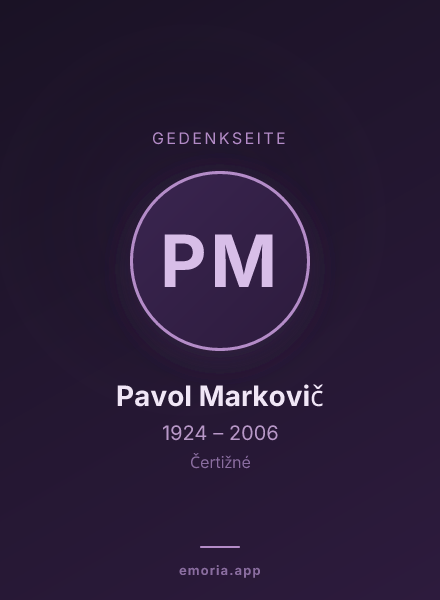 Gedenkportrait von Pavol Markovič
