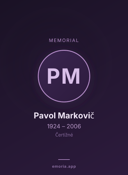 Memorial portrait of Pavol Markovič