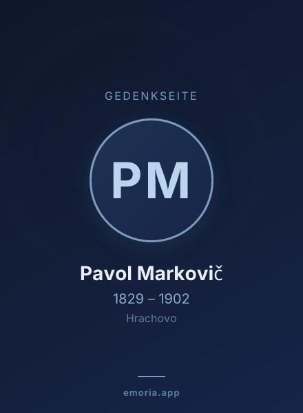 Gedenkportrait von Pavol Markovič