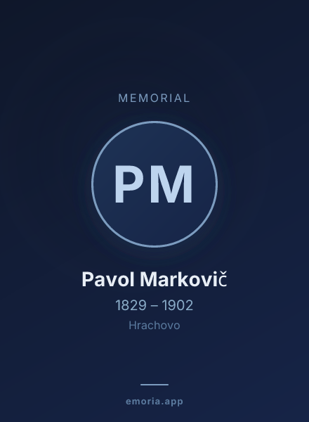 Memorial portrait of Pavol Markovič