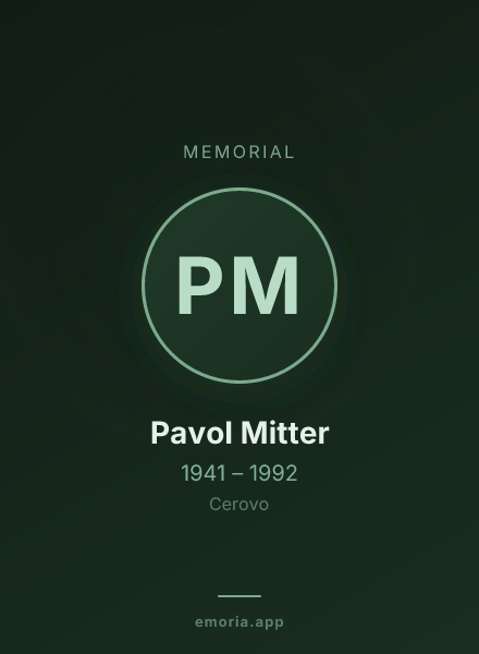 Memorial portrait of Pavol Mitter