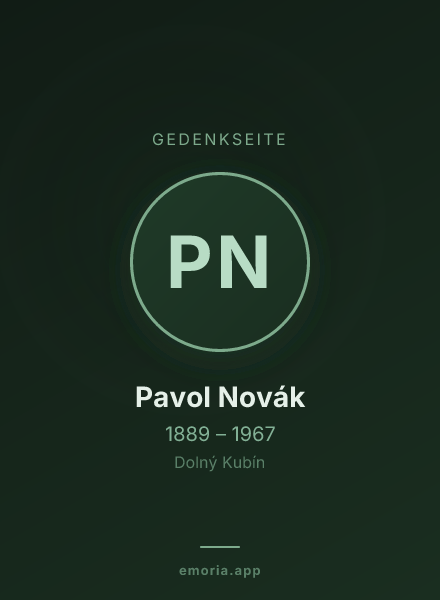 Gedenkportrait von Pavol Novák
