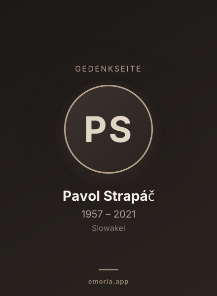 Gedenkportrait von Pavol Strapáč