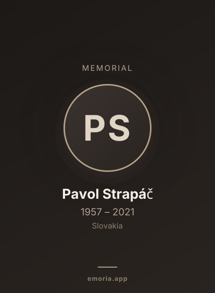 Memorial portrait of Pavol Strapáč
