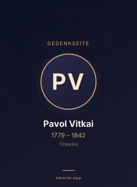 Gedenkportrait von Pavol Vitkai