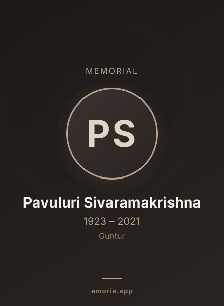 Memorial portrait of Pavuluri Sivaramakrishna