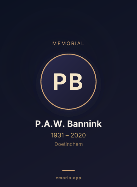 Memorial portrait of P.A.W. Bannink