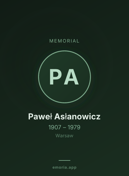 Memorial portrait of Paweł Asłanowicz