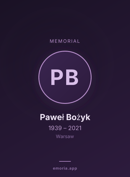 Memorial portrait of Paweł Bożyk