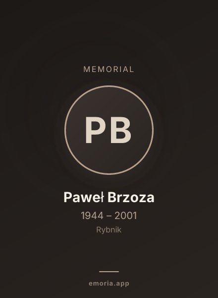 Memorial portrait of Paweł Brzoza