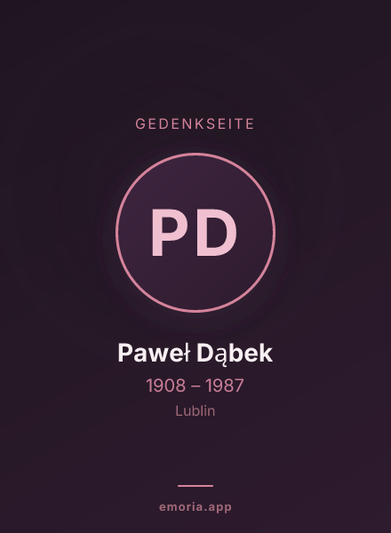 Gedenkportrait von Paweł Dąbek