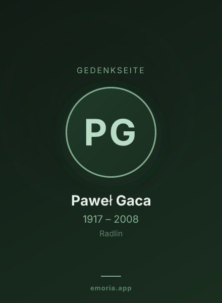 Gedenkportrait von Paweł Gaca