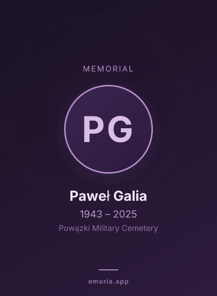 Memorial portrait of Paweł Galia