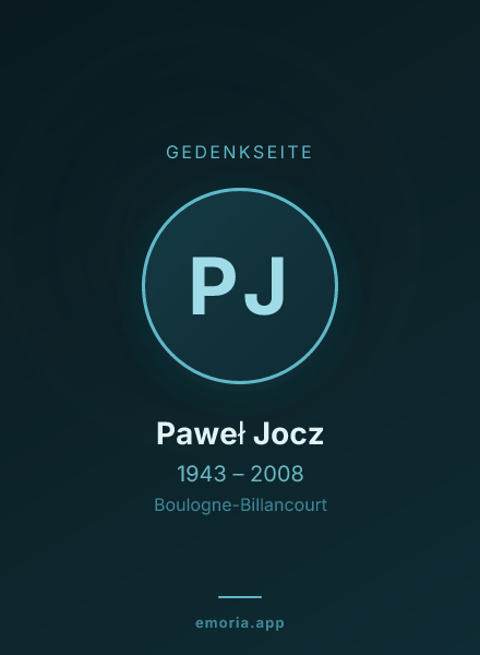 Gedenkportrait von Paweł Jocz