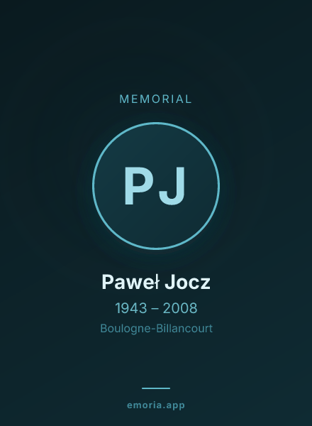 Memorial portrait of Paweł Jocz